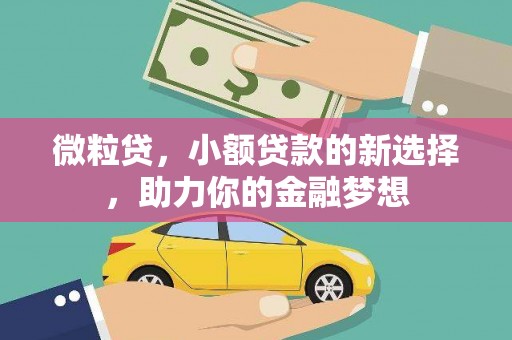平果微粒贷，小额贷款的新选择，助力你的金融梦想