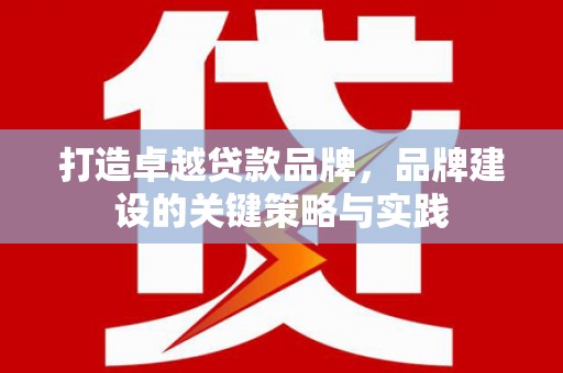 睢县打造卓越贷款品牌，品牌建设的关键策略与实践