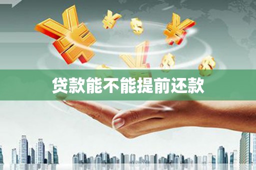 濮阳贷款能不能提前还款
