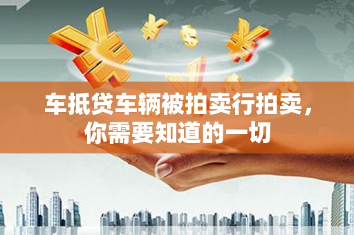 新荣车抵贷车辆被拍卖行拍卖，你需要知道的一切
