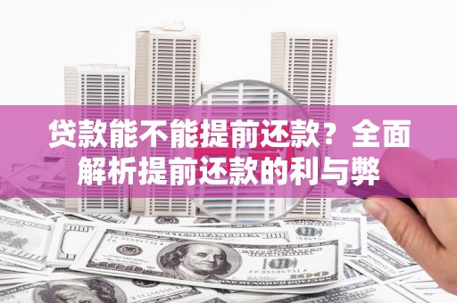 岱岳贷款能不能提前还款？全面解析提前还款的利与弊