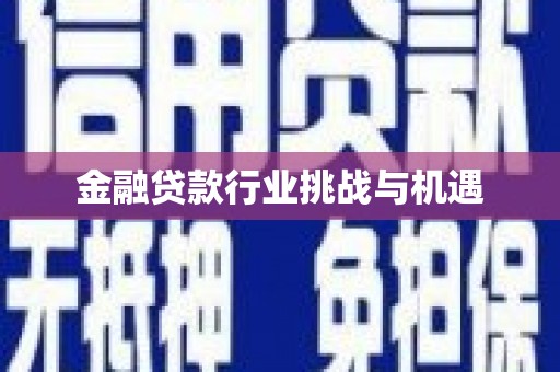 横山金融贷款行业挑战与机遇