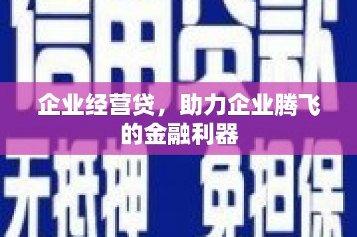 汐止企业经营贷，助力企业腾飞的金融利器