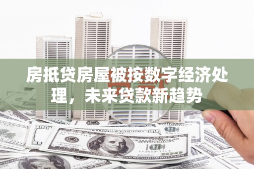 上高房抵贷房屋被按数字经济处理，未来贷款新趋势