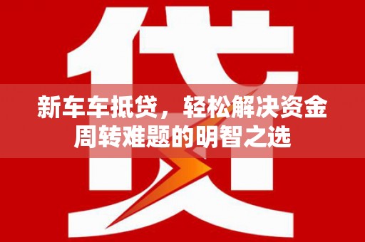 大树新车车抵贷，轻松解决资金周转难题的明智之选