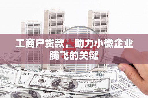行唐工商户贷款，助力小微企业腾飞的关键