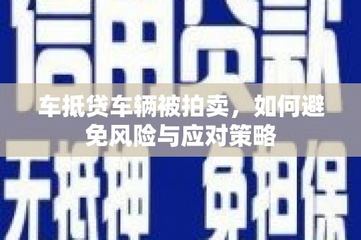定西车抵贷车辆被拍卖，如何避免风险与应对策略