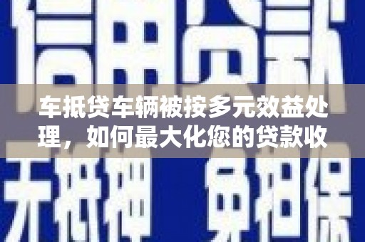 南岸车抵贷车辆被按多元效益处理，如何最大化您的贷款收益？