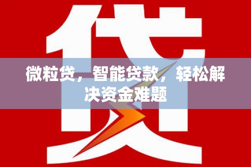 萨迦微粒贷，智能贷款，轻松解决资金难题