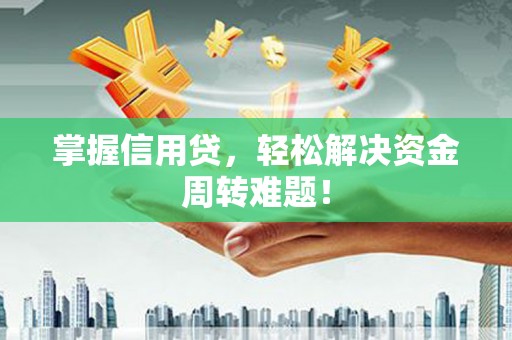 芦溪掌握信用贷，轻松解决资金周转难题！
