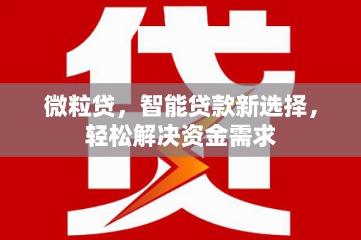 淮阴微粒贷，智能贷款新选择，轻松解决资金需求