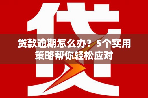 乌丘贷款逾期怎么办？5个实用策略帮你轻松应对