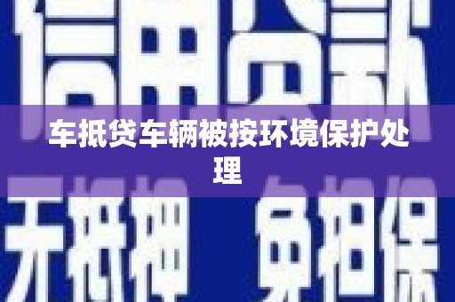 郴州车抵贷车辆被按环境保护处理
