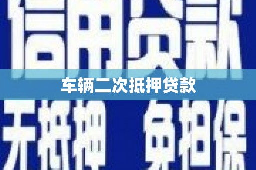 安乡车辆二次抵押贷款