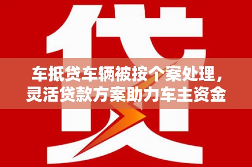 扎赉特旗车抵贷车辆被按个案处理，灵活贷款方案助力车主资金周转
