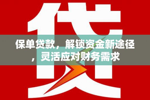 禄丰保单贷款，解锁资金新途径，灵活应对财务需求
