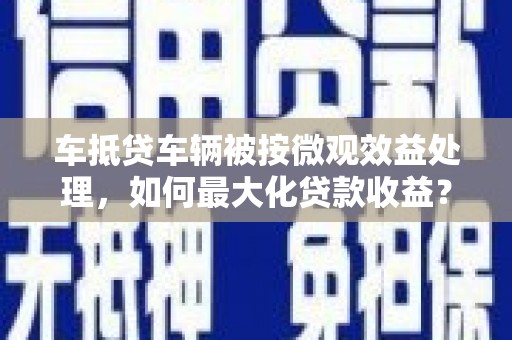 文峰车抵贷车辆被按微观效益处理，如何最大化贷款收益？