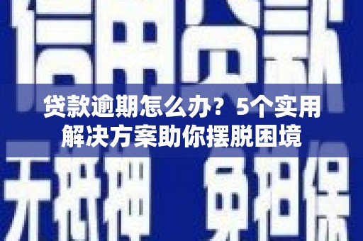 临泉贷款逾期怎么办？5个实用解决方案助你摆脱困境