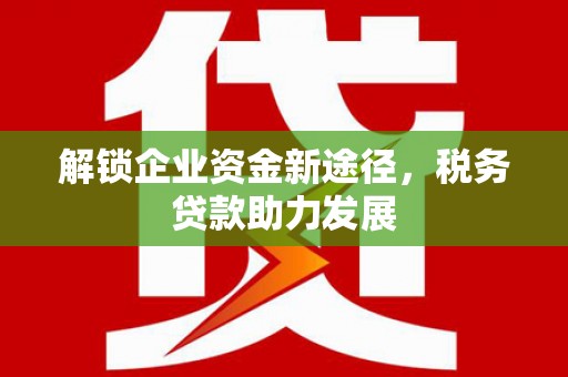 江源解锁企业资金新途径，税务贷款助力发展