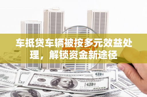富宁车抵贷车辆被按多元效益处理，解锁资金新途径