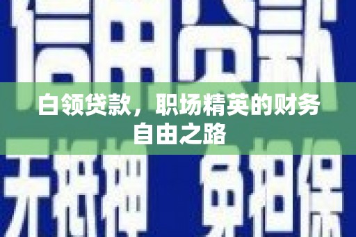 望谟白领贷款，职场精英的财务自由之路