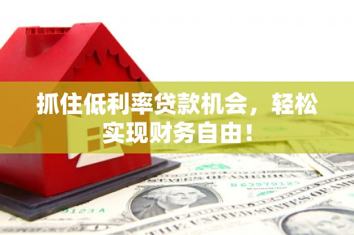 南康抓住低利率贷款机会，轻松实现财务自由！