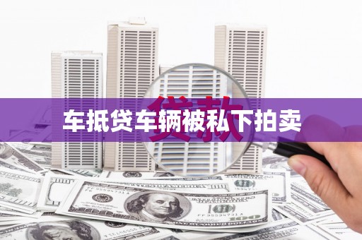 杉林车抵贷车辆被私下拍卖
