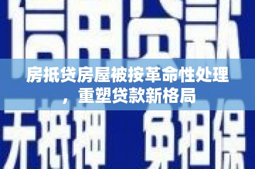 武邑房抵贷房屋被按革命性处理，重塑贷款新格局