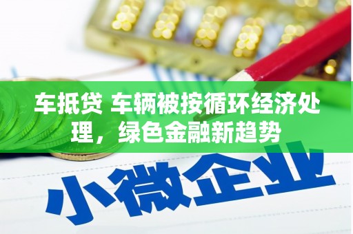 龙子湖车抵贷 车辆被按循环经济处理，绿色金融新趋势