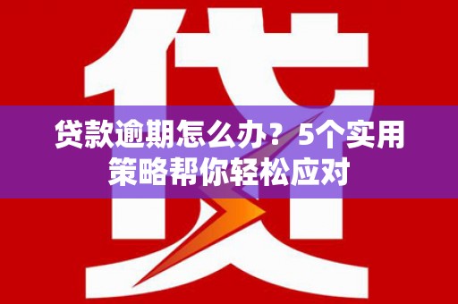 易县贷款逾期怎么办？5个实用策略帮你轻松应对