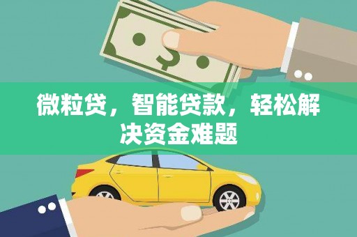 集集微粒贷，智能贷款，轻松解决资金难题