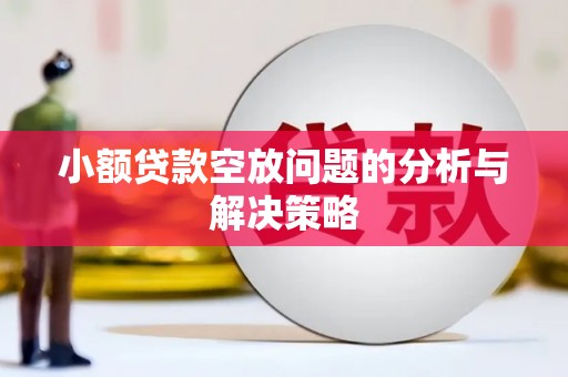 越城小额贷款空放问题的分析与解决策略