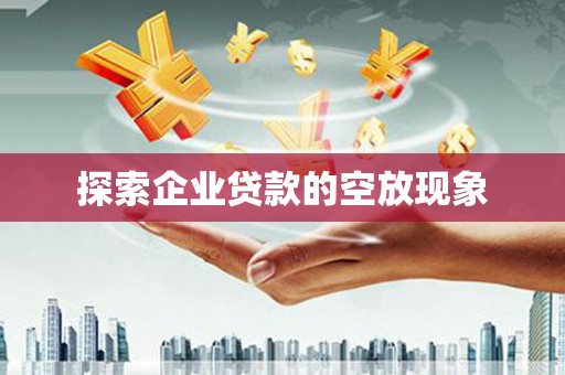 黎平探索企业贷款的空放现象