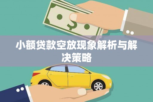 环翠小额贷款空放现象解析与解决策略